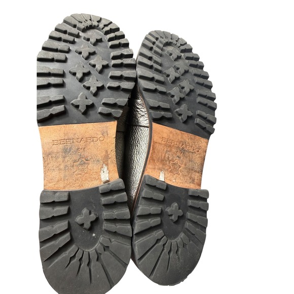 Bernardo Olley Metallic Gunmetal Leather Kiltie Fringe Studded Loafers Size 9M - Picture 5 of 5